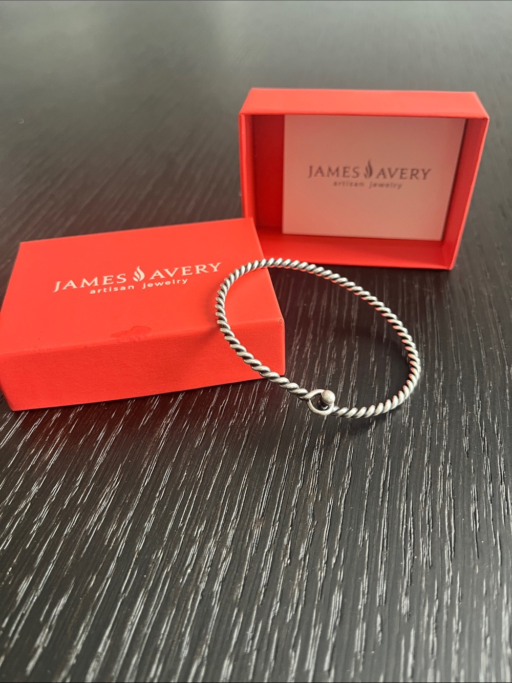 James Avery Silver Twisted Wire Hook On Bracelet